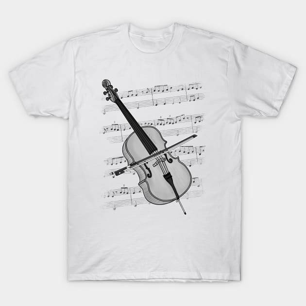 Cello Player Cellist String Musician T-Shirt by doodlerob